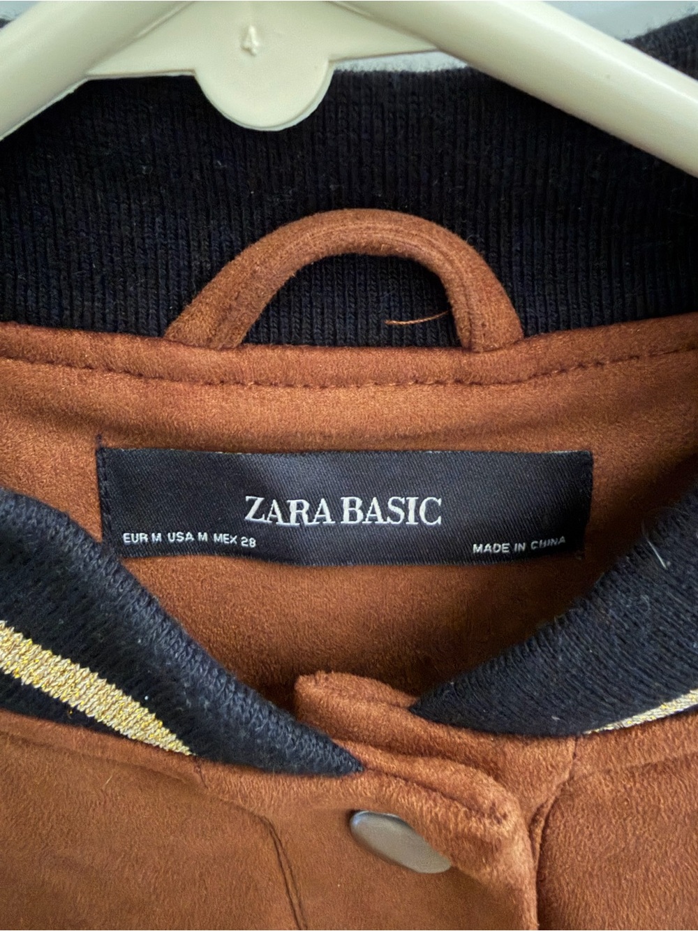 ZARA faux suede bomber jacket brown size M - Picture 6 of 7